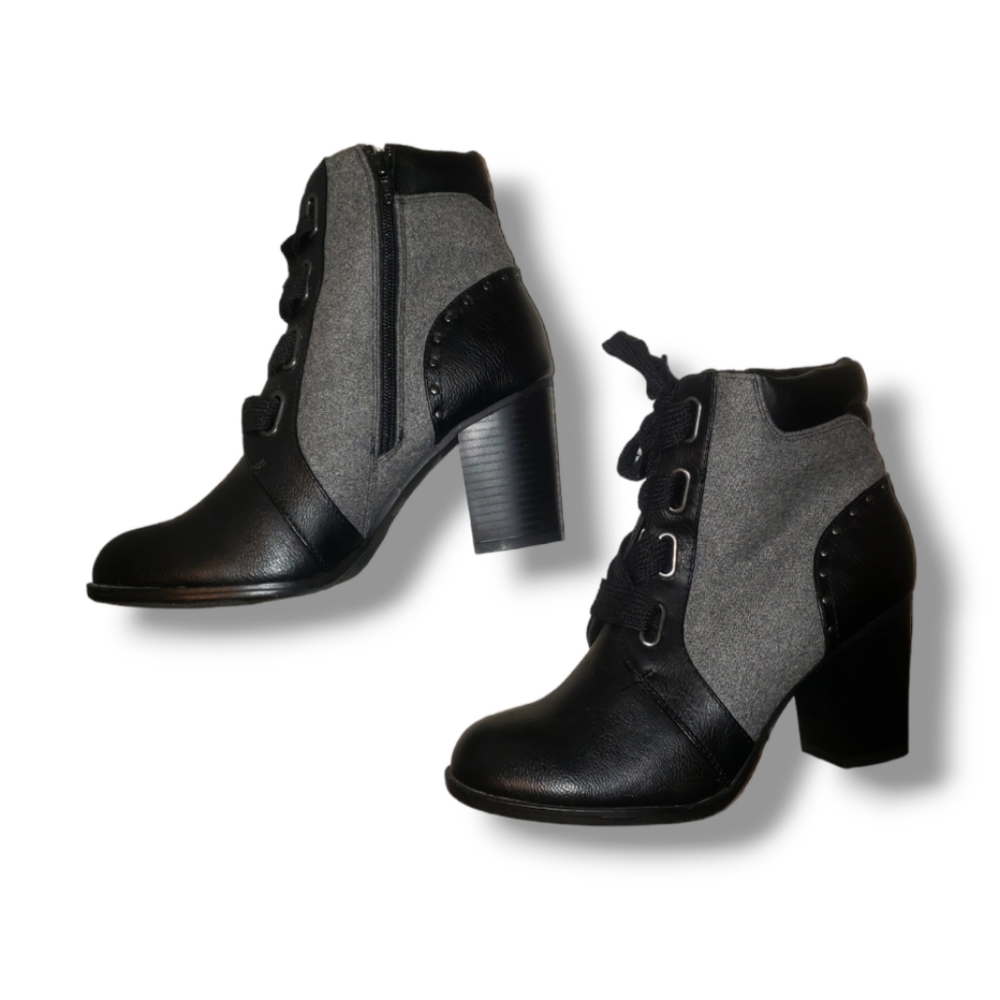 Apt. 9 black and gray ankle boots